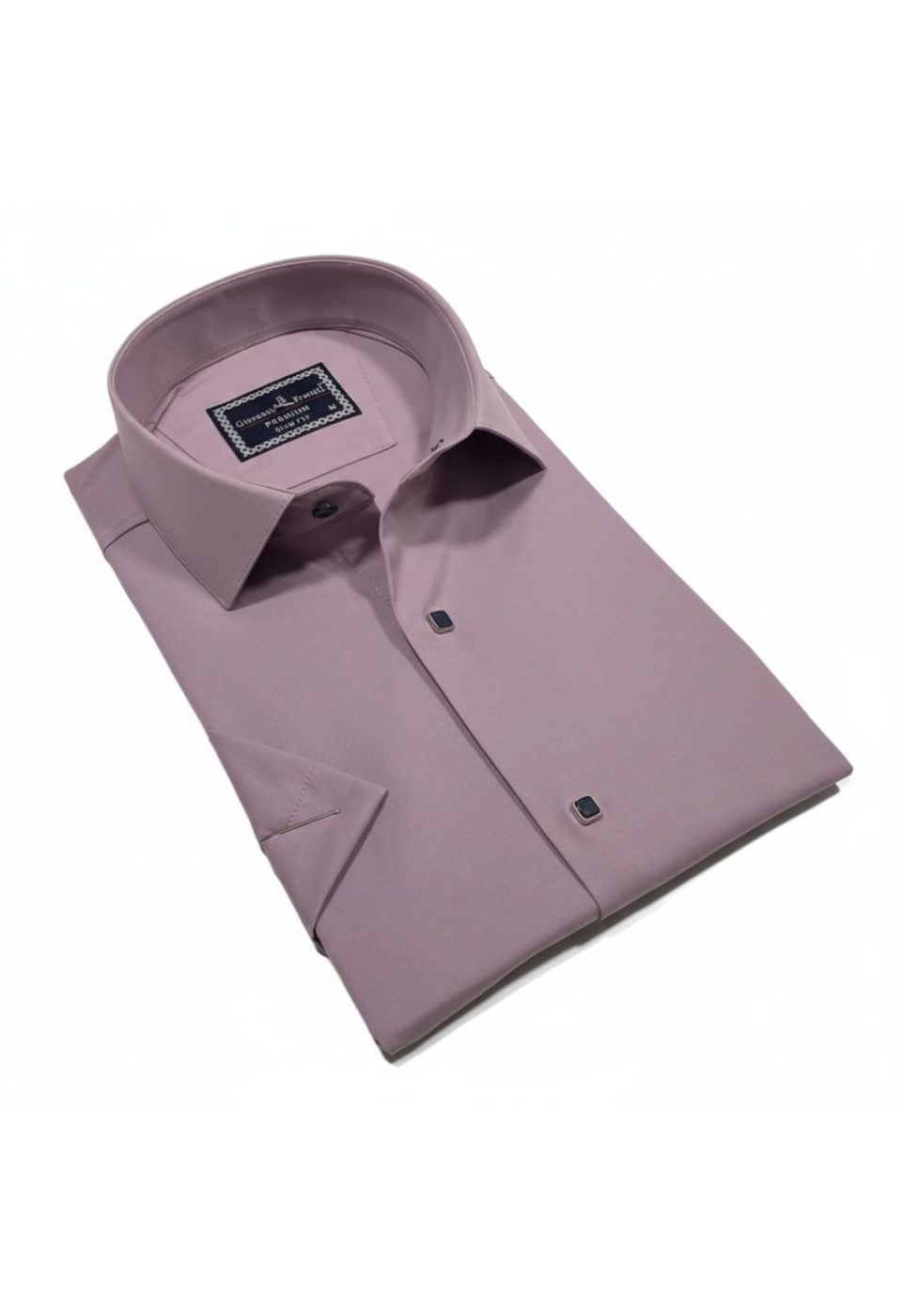 Slim Fit Kısa Kol Düz Renk Saten Erkek Gömlek 3GMK323031018 - Giovanni Fratelli