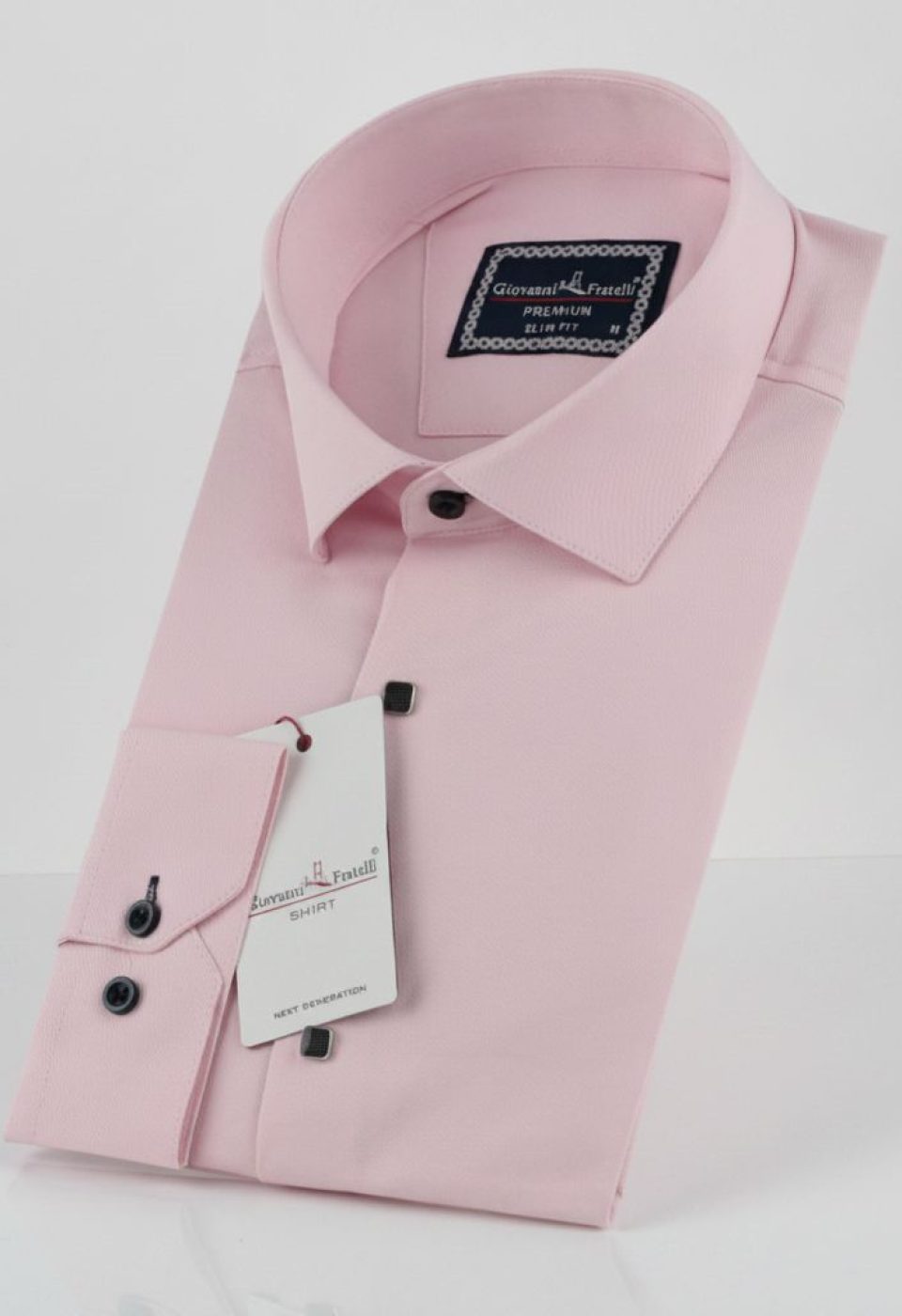 Slim Fit Uzun Kol Düz Renk Saten Erkek Gömlek 3GMK313031005 - Giovanni Fratelli