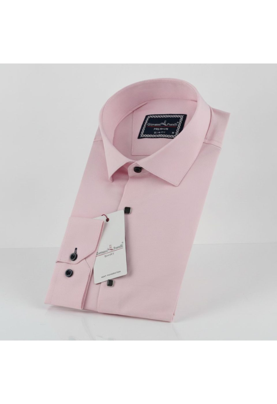 Slim Fit Uzun Kol Düz Renk Saten Erkek Gömlek 3GMK313031005 - Giovanni Fratelli