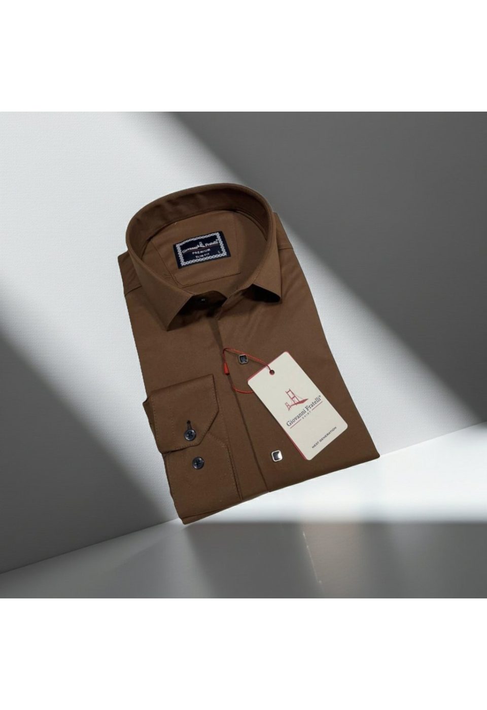Slim Fit Uzun Kol Düz Renk Saten Erkek Gömlek 3GMK313031013 - Giovanni Fratelli