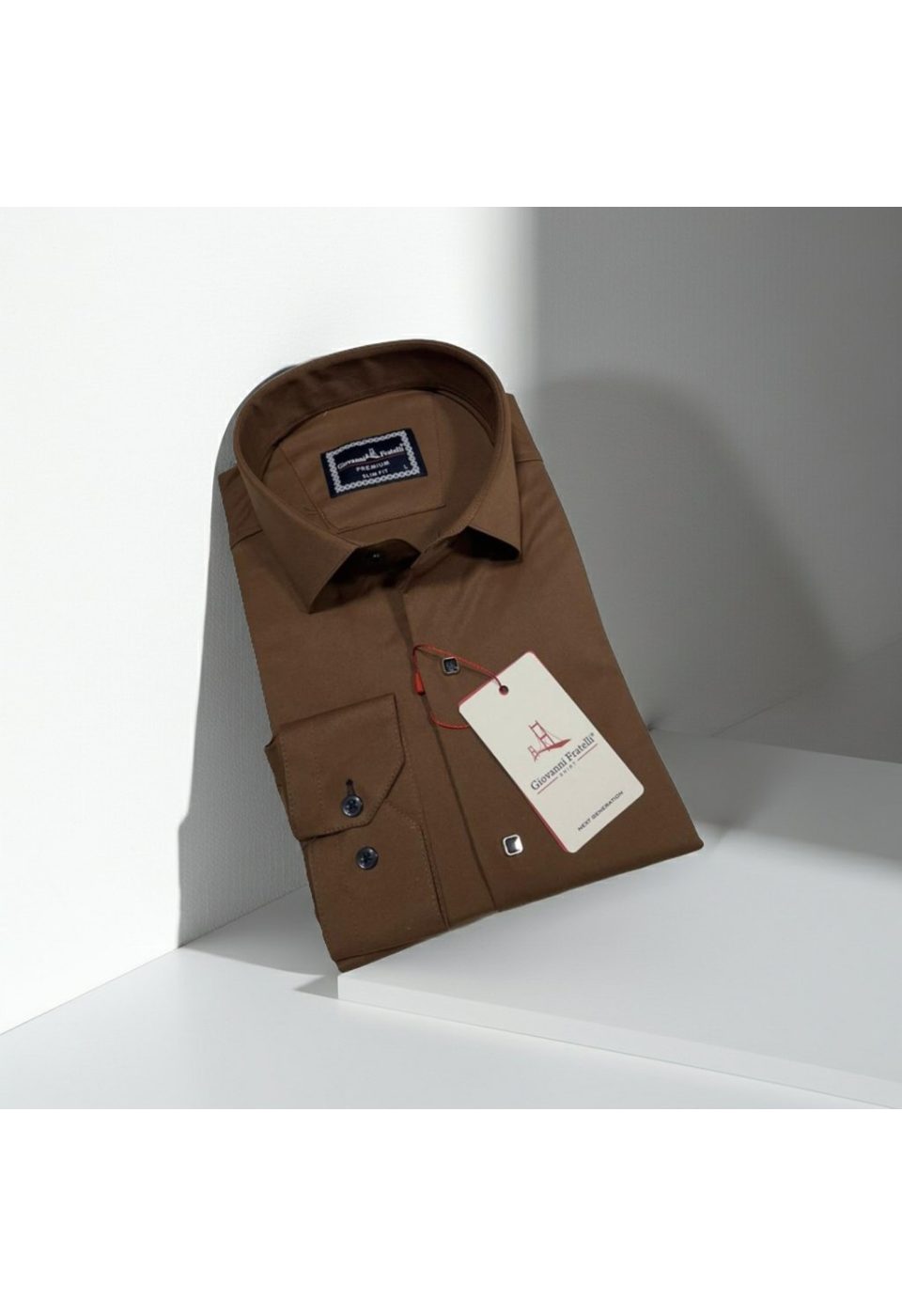 Slim Fit Uzun Kol Düz Renk Saten Erkek Gömlek 3GMK313031013 - Giovanni Fratelli