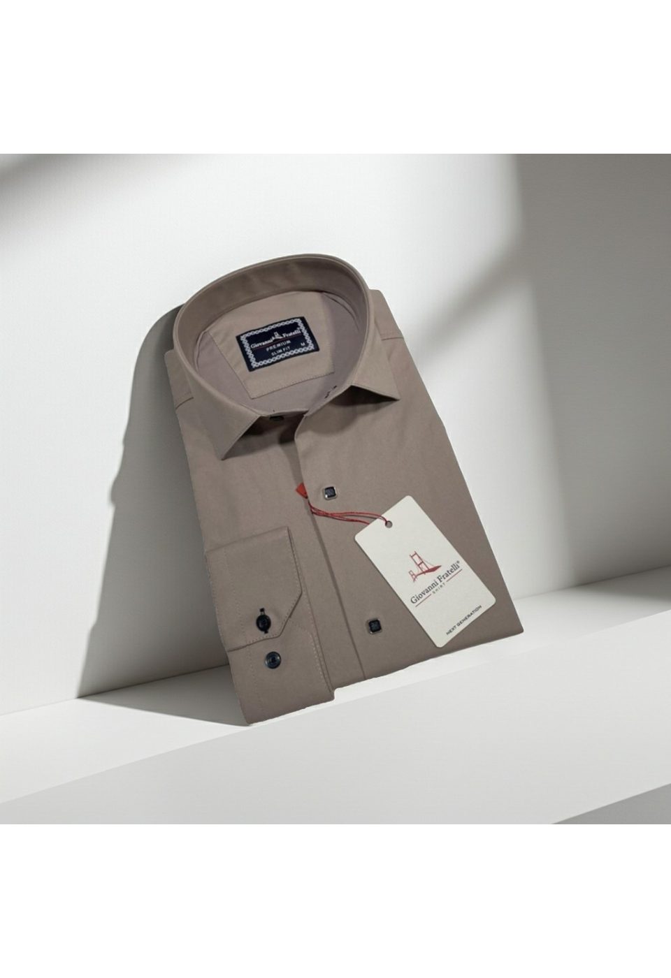 Slim Fit Uzun Kol Düz Renk Saten Erkek Gömlek 3GMK313031015 - Giovanni Fratelli