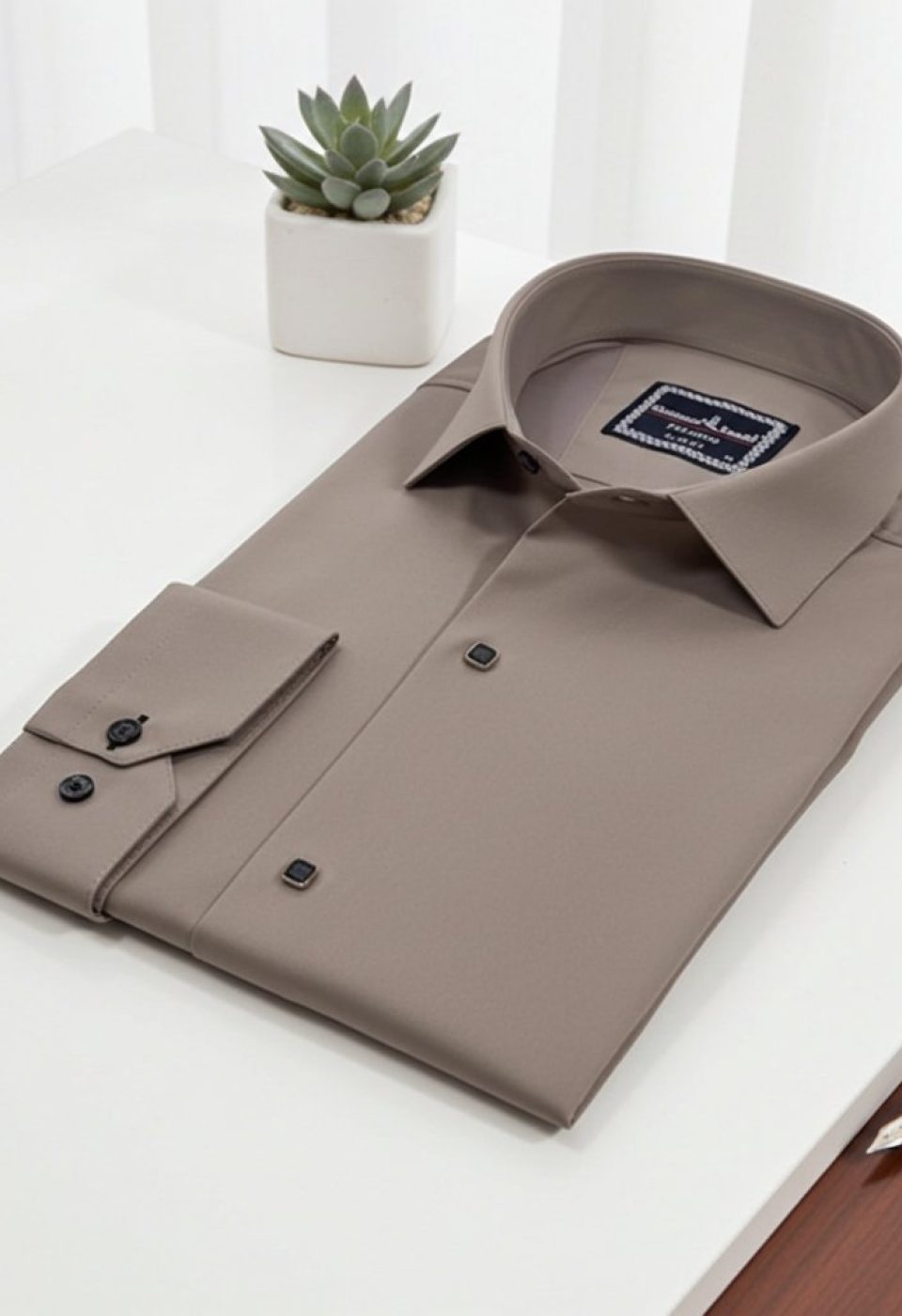 Slim Fit Uzun Kol Düz Renk Saten Erkek Gömlek 3GMK313031015 - Giovanni Fratelli