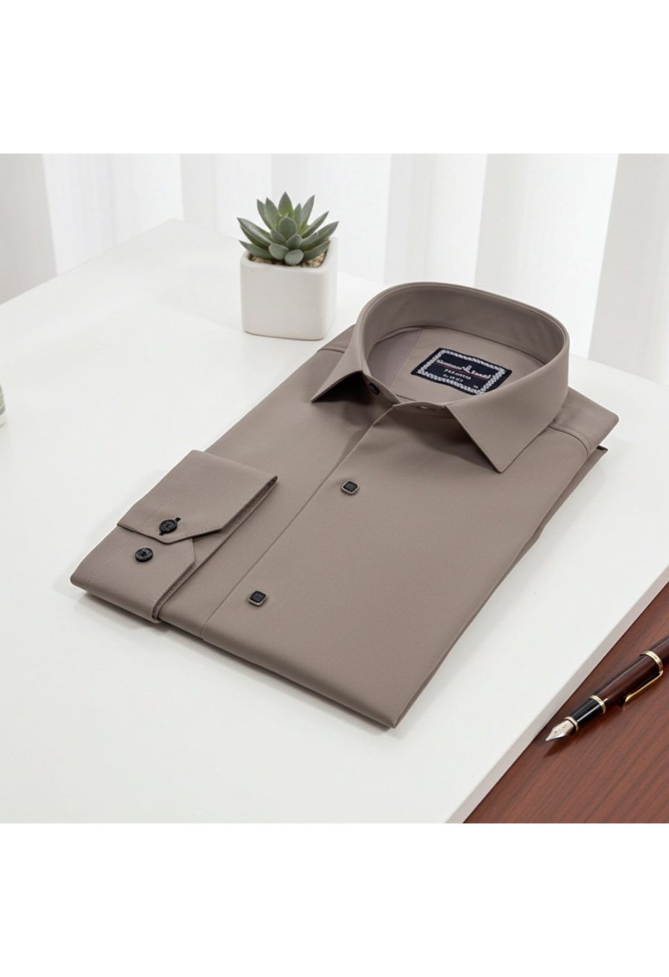 Slim Fit Uzun Kol Düz Renk Saten Erkek Gömlek 3GMK313031015 - Giovanni Fratelli