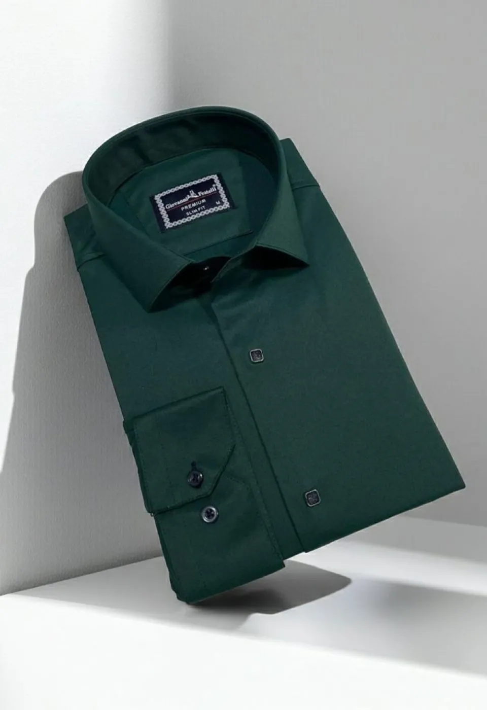 Slim Fit Uzun Kol Düz Renk Saten Erkek Gömlek 3GMK313031017