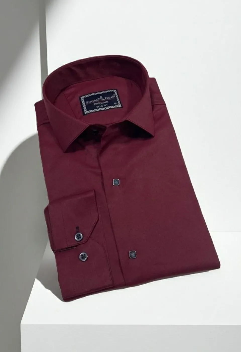 Slim Fit Uzun Kol Düz Renk Saten Erkek Gömlek 3GMK313031018