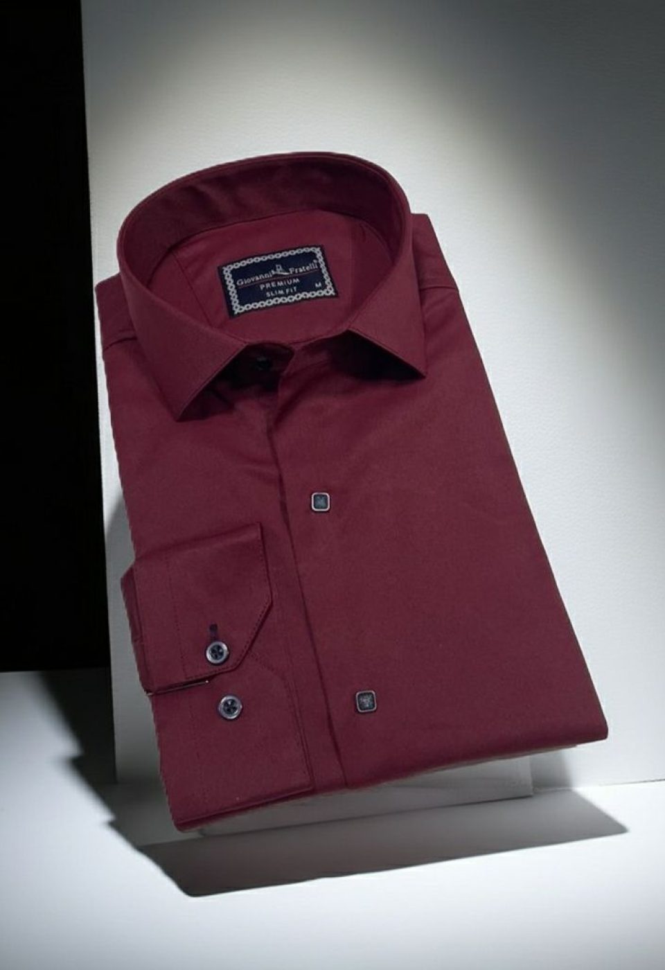 3031 CR SATIN 018 Slim Fit Uzun Kol Düz Renk Saten Erkek Gömlek 3GMK313031018 - Giovanni Fratelli
