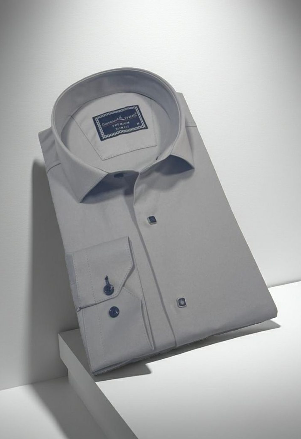 Slim Fit Uzun Kol Düz Renk Saten Erkek Gömlek 3GMK313031019 - Giovanni Fratelli