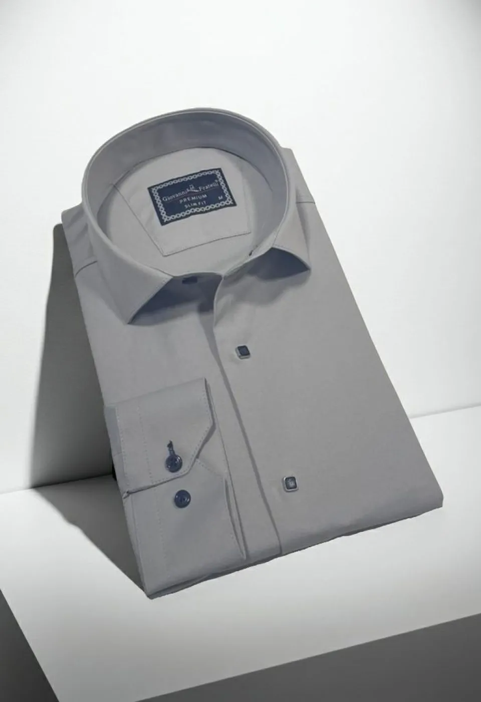 Slim Fit Uzun Kol Düz Renk Saten Erkek Gömlek 3GMK313031019