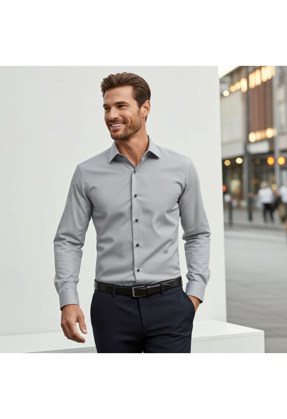 Slim Fit Uzun Kol Düz Renk Saten Erkek Gömlek 3GMK313031019 - Giovanni Fratelli