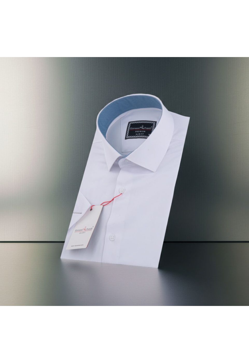 3032 CR K SATIN 001 Slim Fit Kısa Kol Düz Renk Saten Erkek Gömlek 3GMK333032001 - Giovanni Fratelli