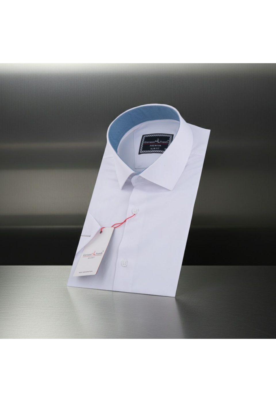 3032 CR K SATIN 001 Slim Fit Kısa Kol Düz Renk Saten Erkek Gömlek 3GMK333032001 - Giovanni Fratelli