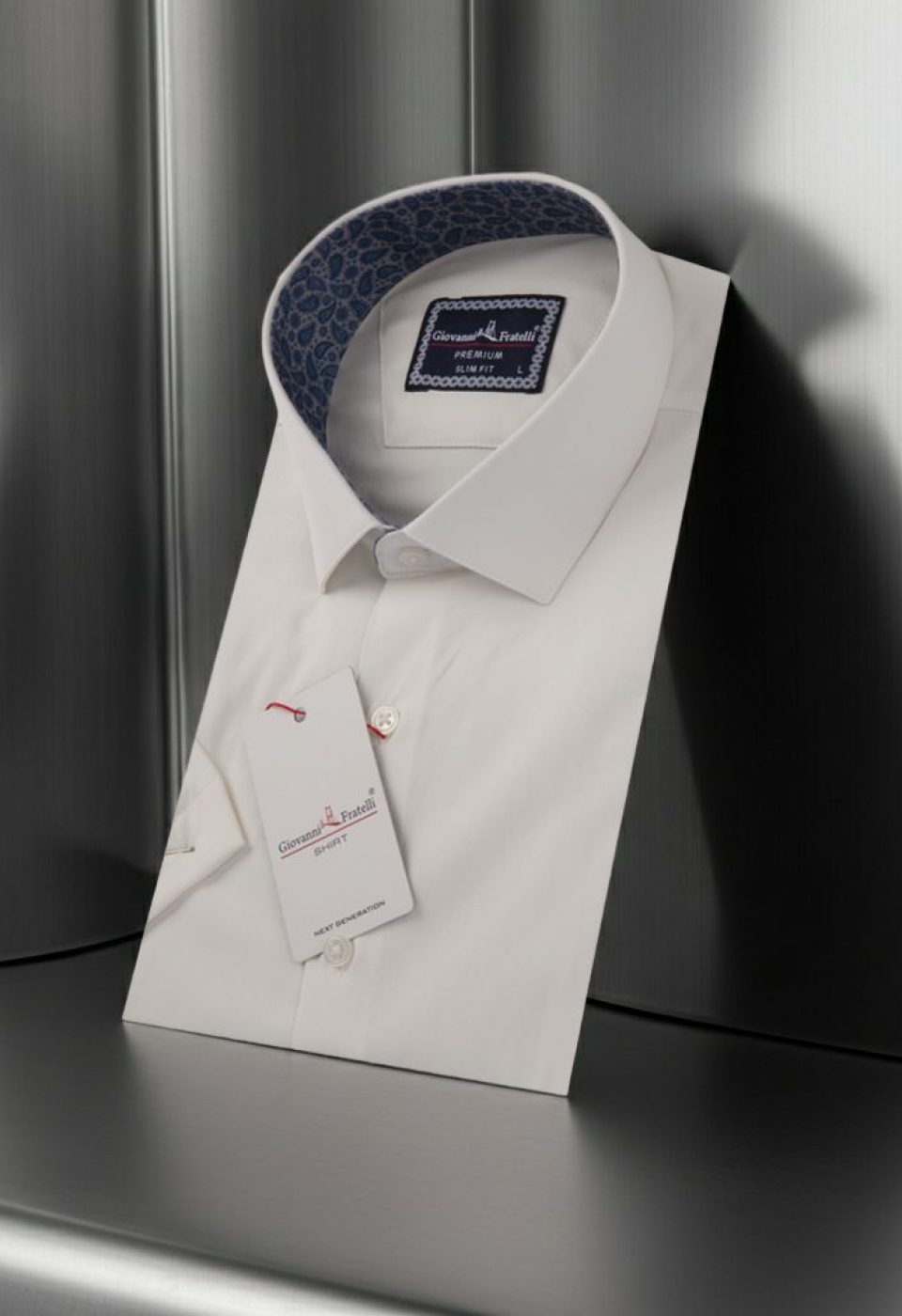 3032 CR K SATIN 005 Slim Fit Kısa Kol Düz Renk Saten Erkek Gömlek 3GMK333032005 - Giovanni Fratelli