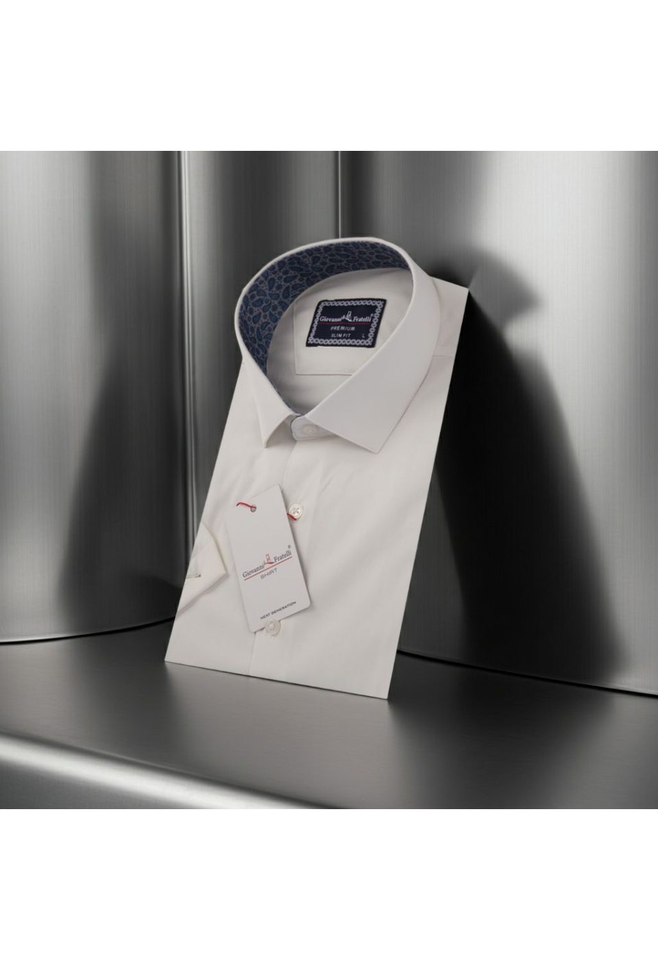 3032 CR K SATIN 005 Slim Fit Kısa Kol Düz Renk Saten Erkek Gömlek 3GMK333032005 - Giovanni Fratelli