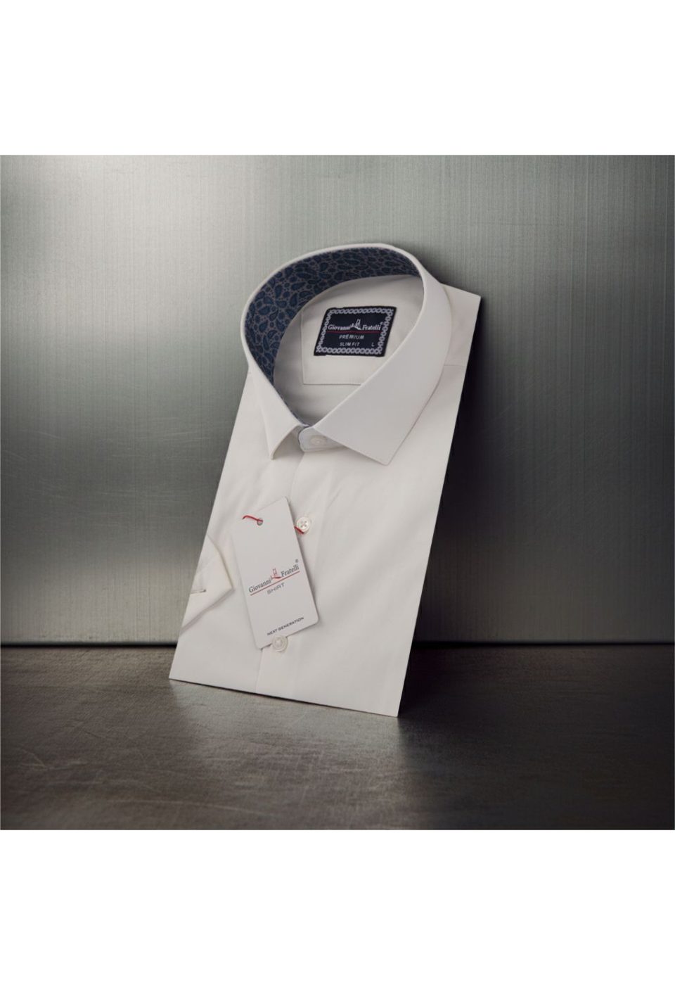3032 CR K SATIN 005 Slim Fit Kısa Kol Düz Renk Saten Erkek Gömlek 3GMK333032005 - Giovanni Fratelli