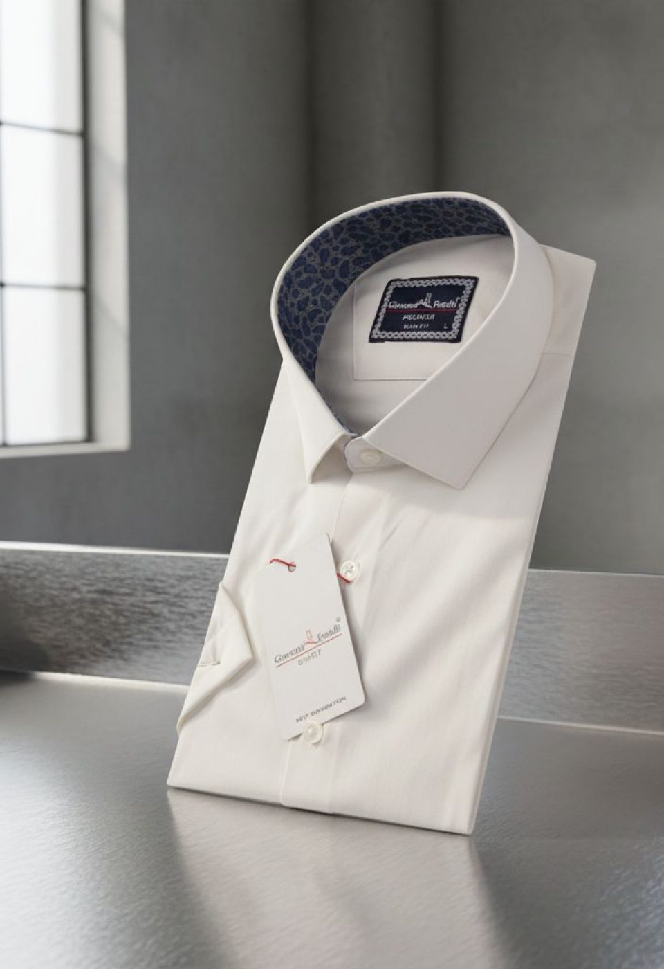 Slim Fit Kısa Kol Düz Renk Saten Erkek Gömlek 3GMK333032005