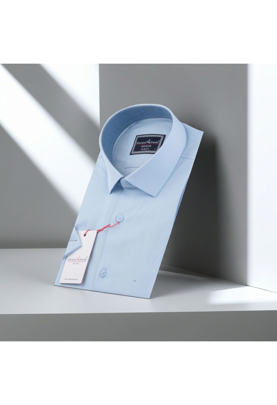 Slim Fit Kısa Kol Düz Renk Saten Erkek Gömlek 3GMK333032008 - Giovanni Fratelli