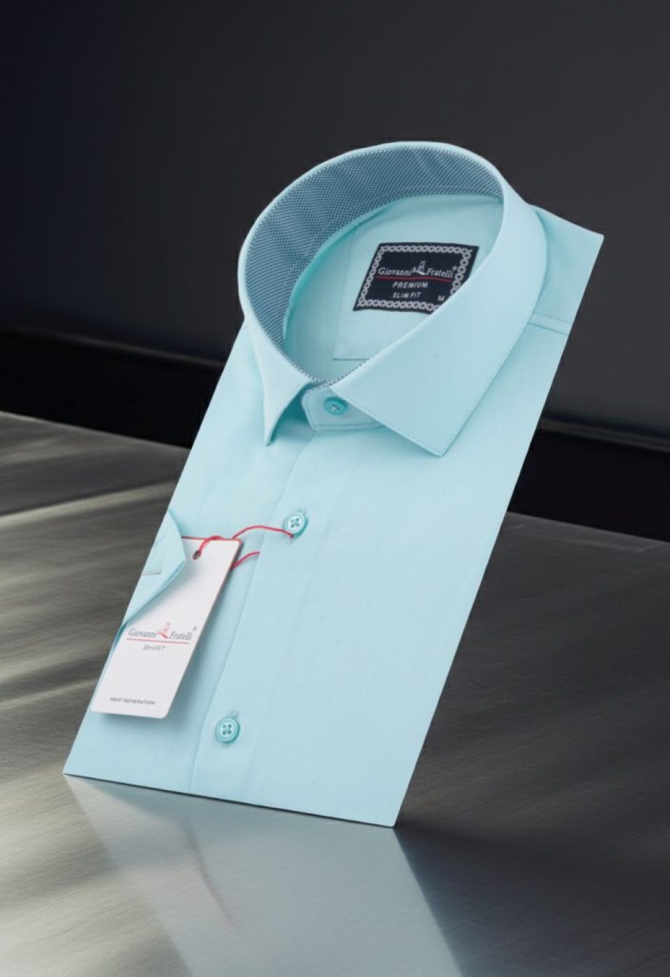 Slim Fit Kısa Kol Düz Renk Saten Erkek Gömlek 3GMK333032011