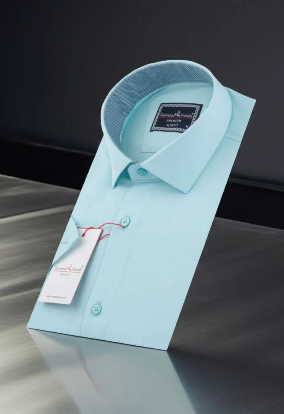 Slim Fit Kısa Kol Düz Renk Saten Erkek Gömlek 3GMK333032011