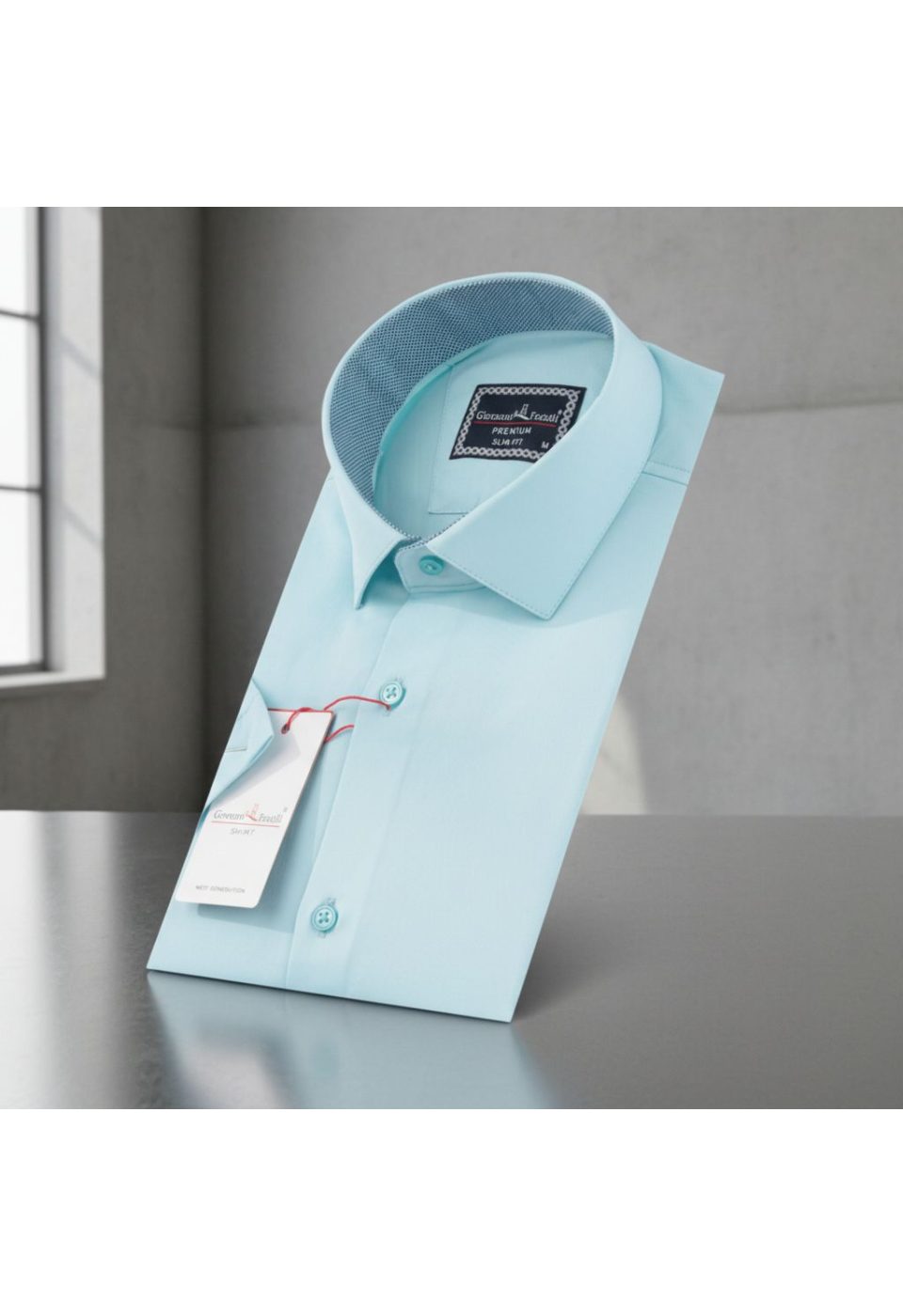 Slim Fit Kısa Kol Düz Renk Saten Erkek Gömlek 3GMK333032011 - Giovanni Fratelli