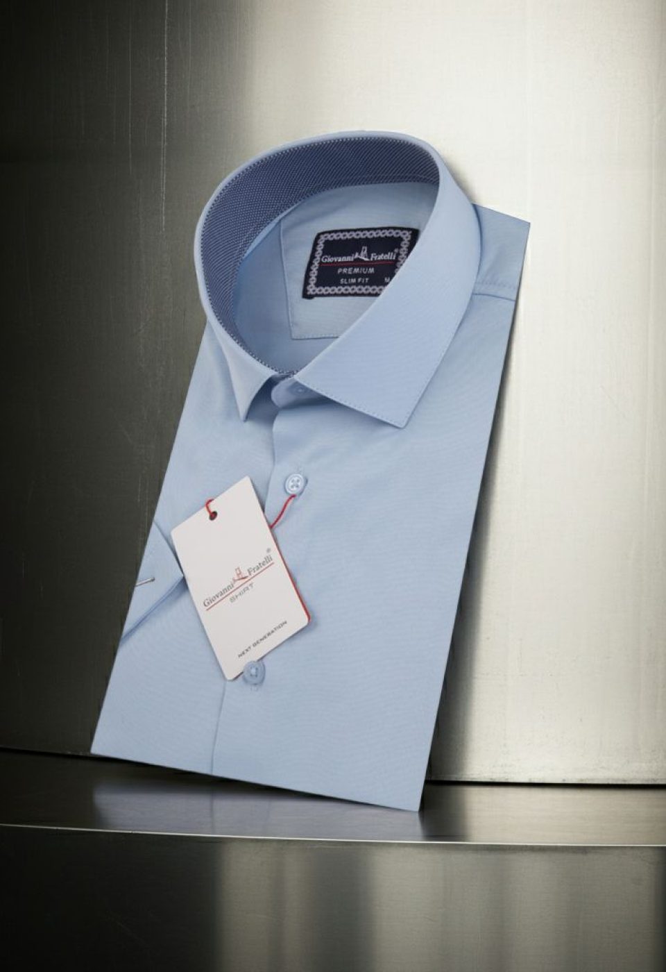 Slim Fit Kısa Kol Düz Renk Saten Erkek Gömlek 3GMK333032013