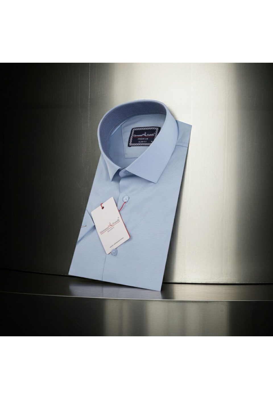 3032 CR K SATIN 013 Slim Fit Kısa Kol Düz Renk Saten Erkek Gömlek 3GMK333032013 - Giovanni Fratelli