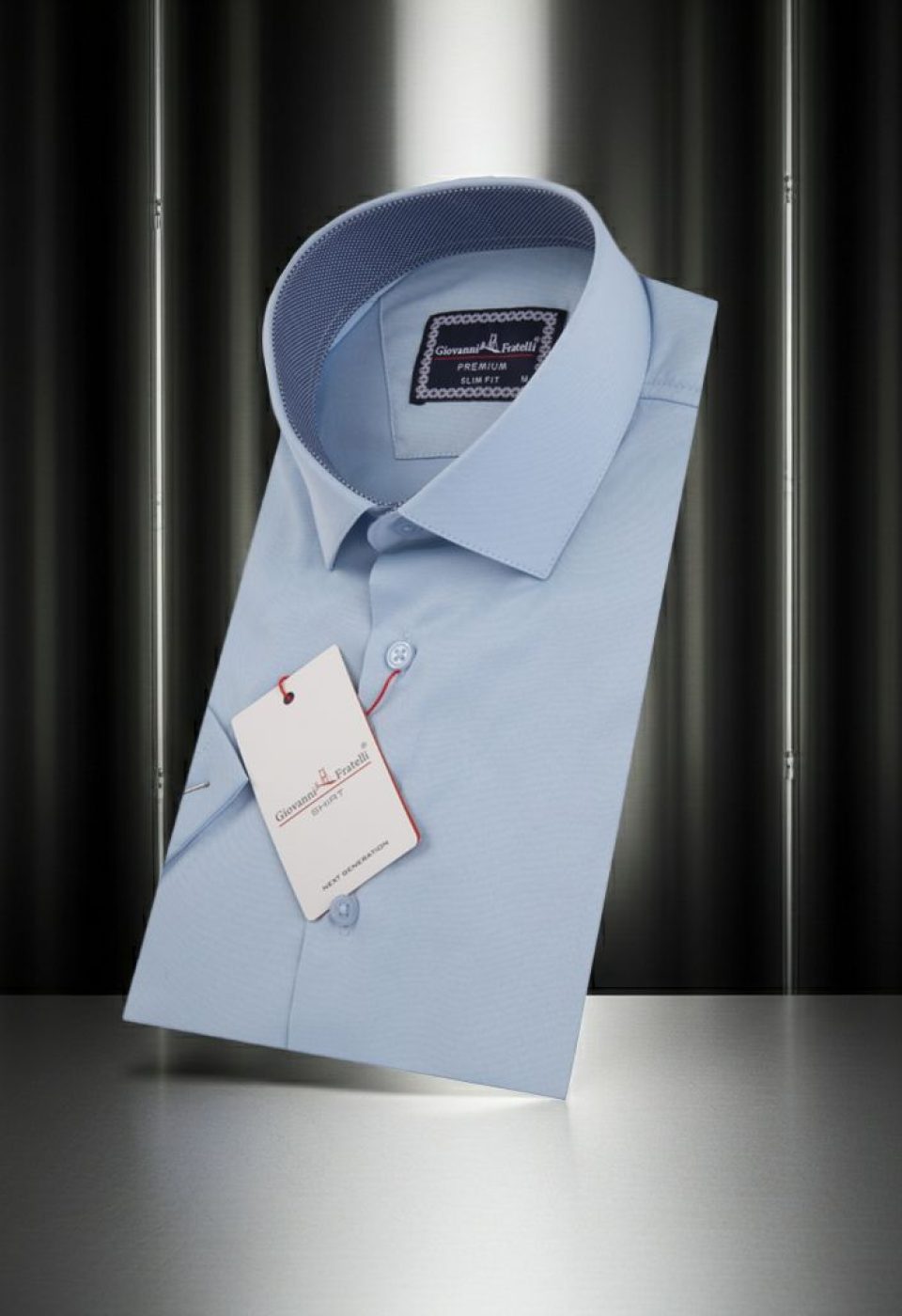 Slim Fit Kısa Kol Düz Renk Saten Erkek Gömlek 3GMK333032013