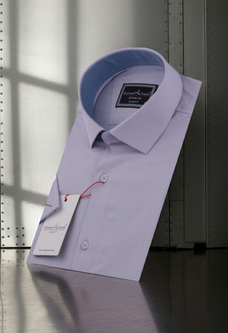 3032 CR K SATIN 014 Slim Fit Kısa Kol Düz Renk Saten Erkek Gömlek 3GMK333032014 - Giovanni Fratelli