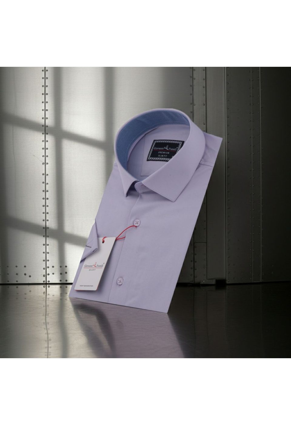3032 CR K SATIN 014 Slim Fit Kısa Kol Düz Renk Saten Erkek Gömlek 3GMK333032014 - Giovanni Fratelli
