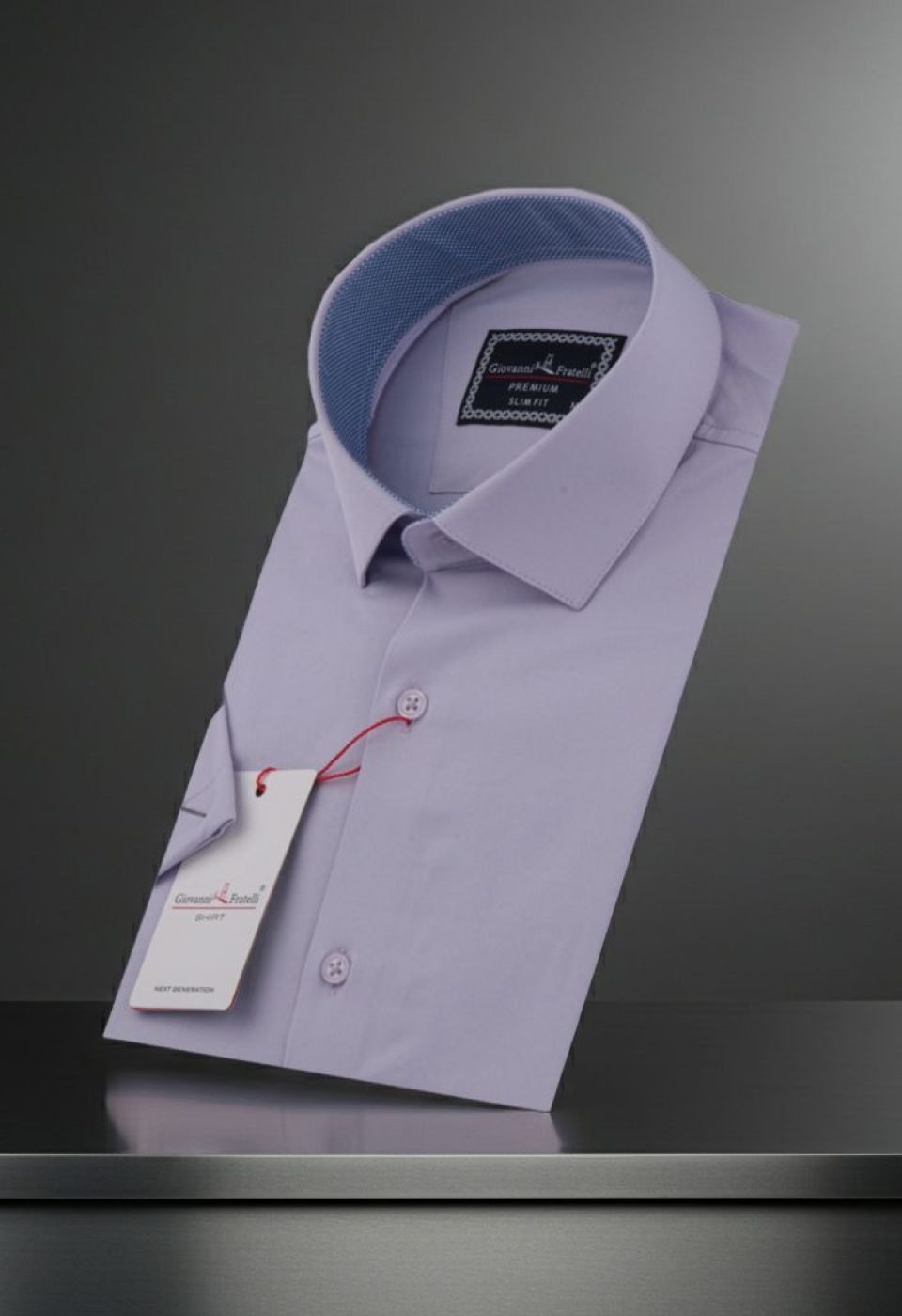 Slim Fit Kısa Kol Düz Renk Saten Erkek Gömlek 3GMK333032014