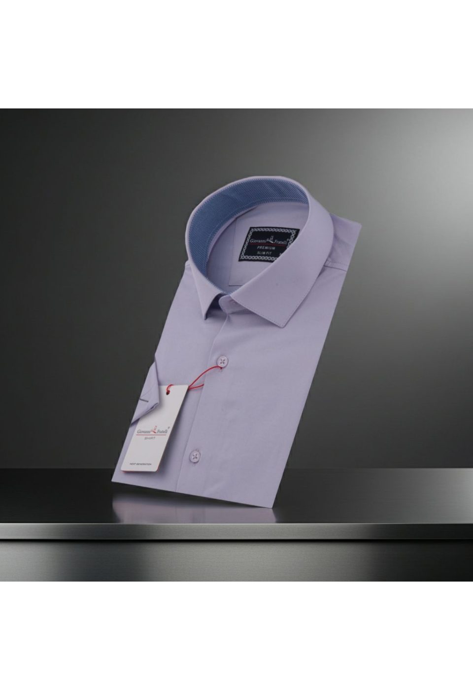 3032 CR K SATIN 014 Slim Fit Kısa Kol Düz Renk Saten Erkek Gömlek 3GMK333032014 - Giovanni Fratelli