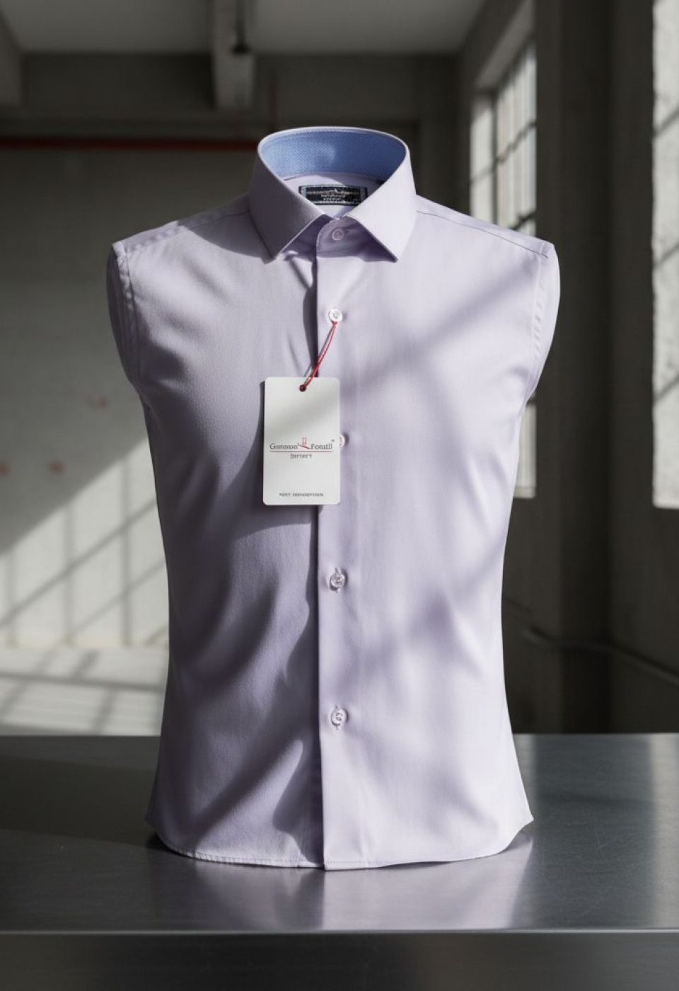 Slim Fit Kısa Kol Düz Renk Saten Erkek Gömlek 3GMK333032014
