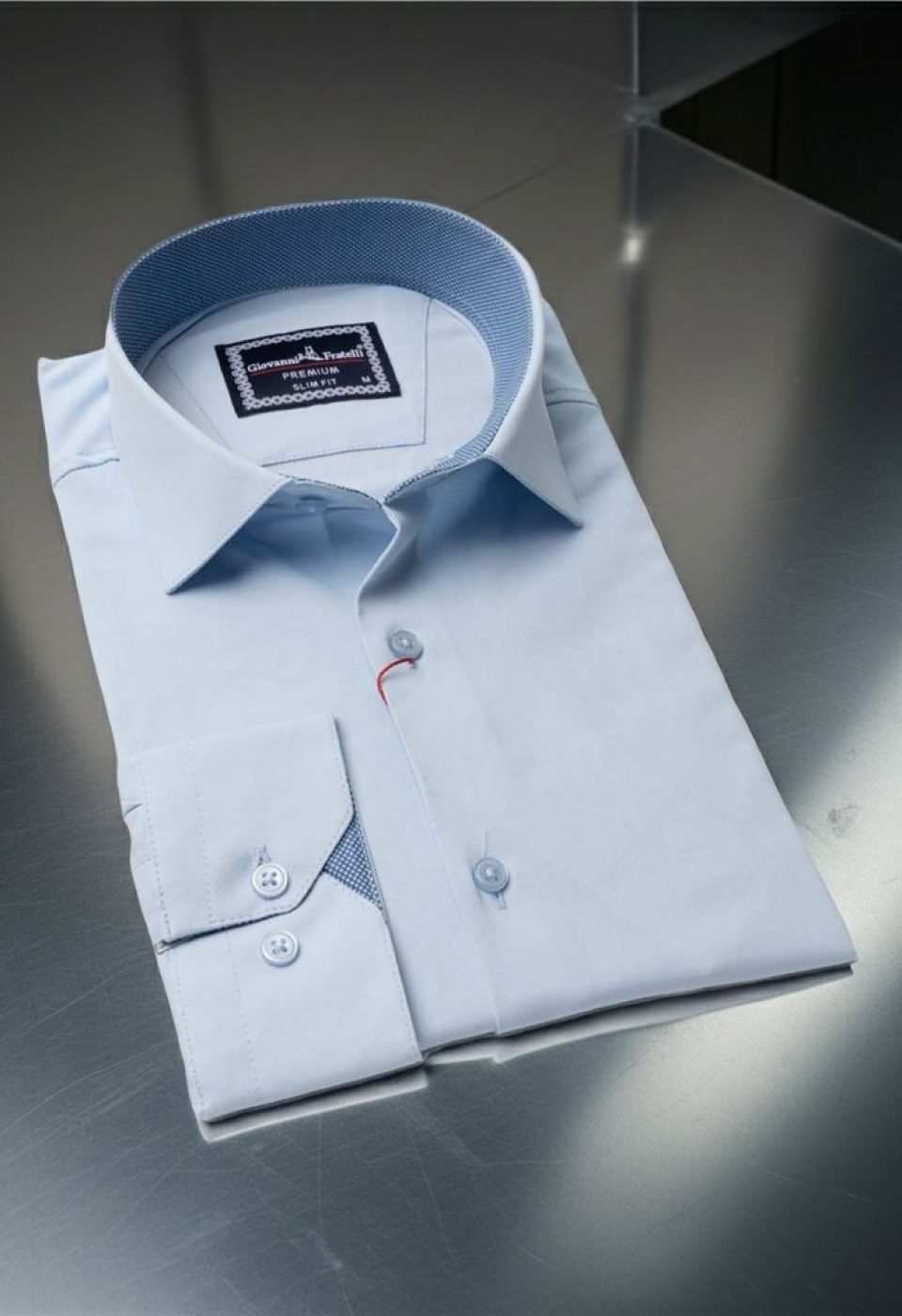 Slim Fit Uzun Kol Düz Renk Saten Erkek Gömlek 3GMK313032003