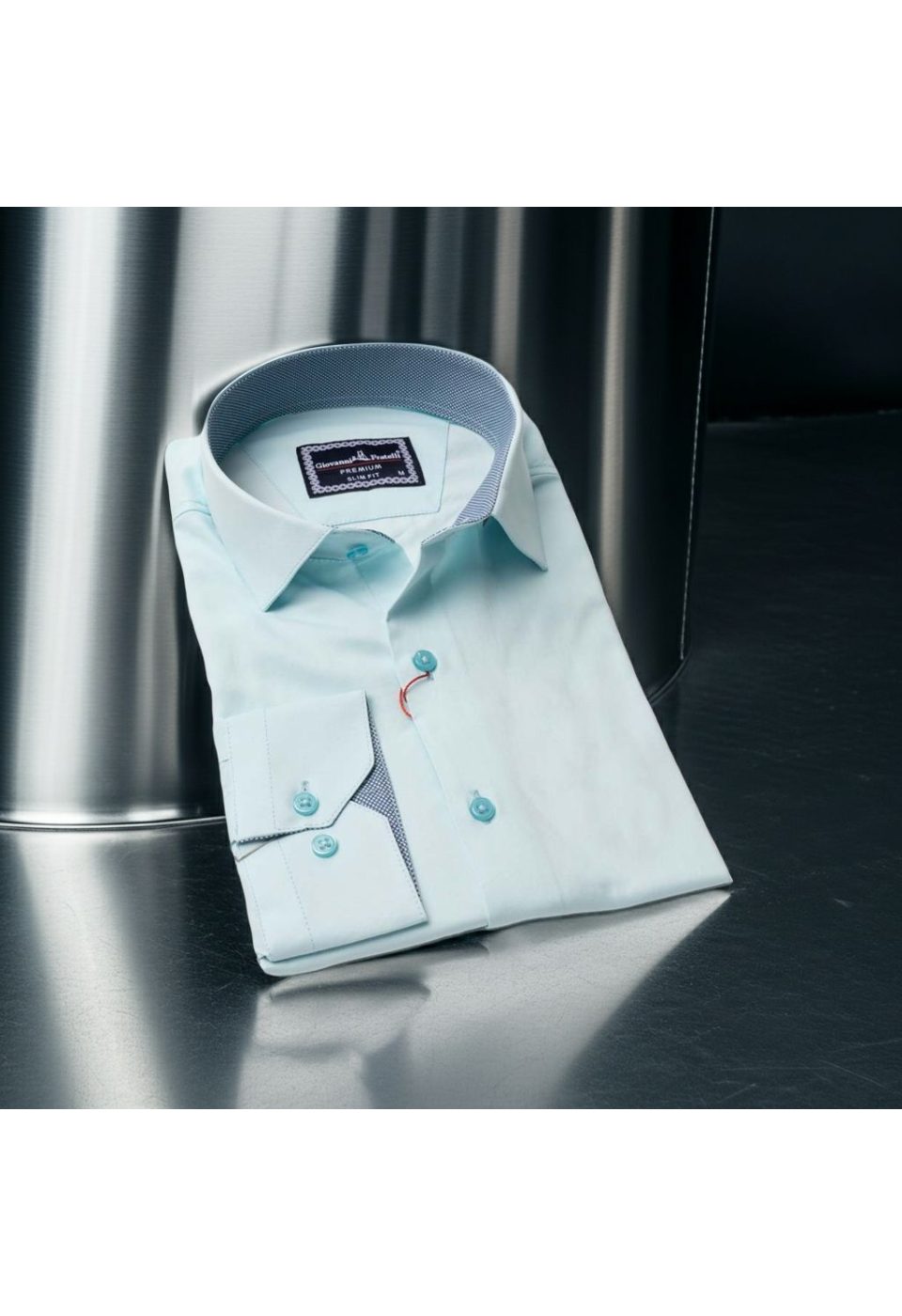 3032 CR SATIN 007 Slim Fit Uzun Kol Düz Renk Saten Erkek Gömlek 3GMK313032007 - Giovanni Fratelli