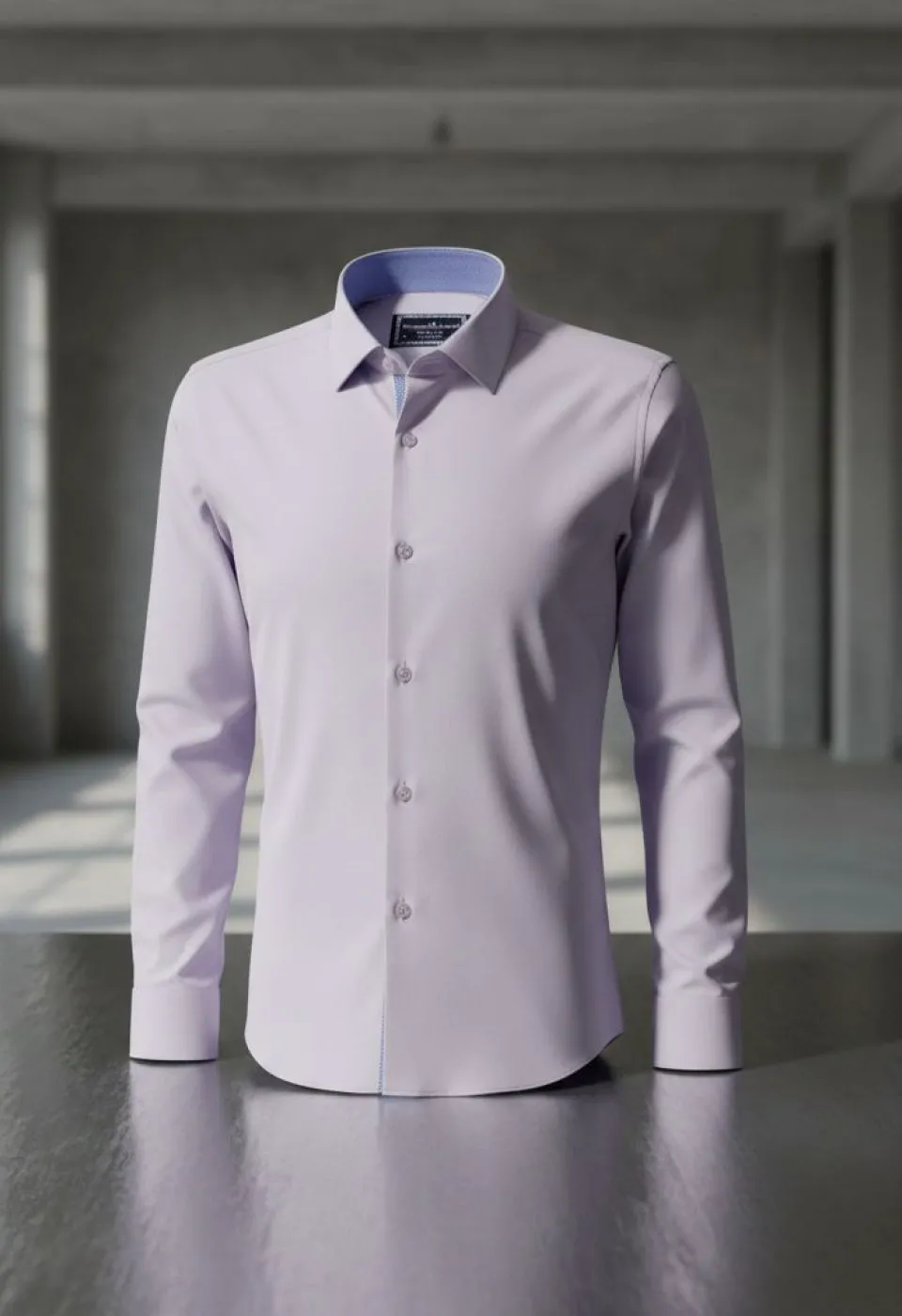 Slim Fit Uzun Kol Düz Renk Saten Erkek Gömlek 3GMK313032008