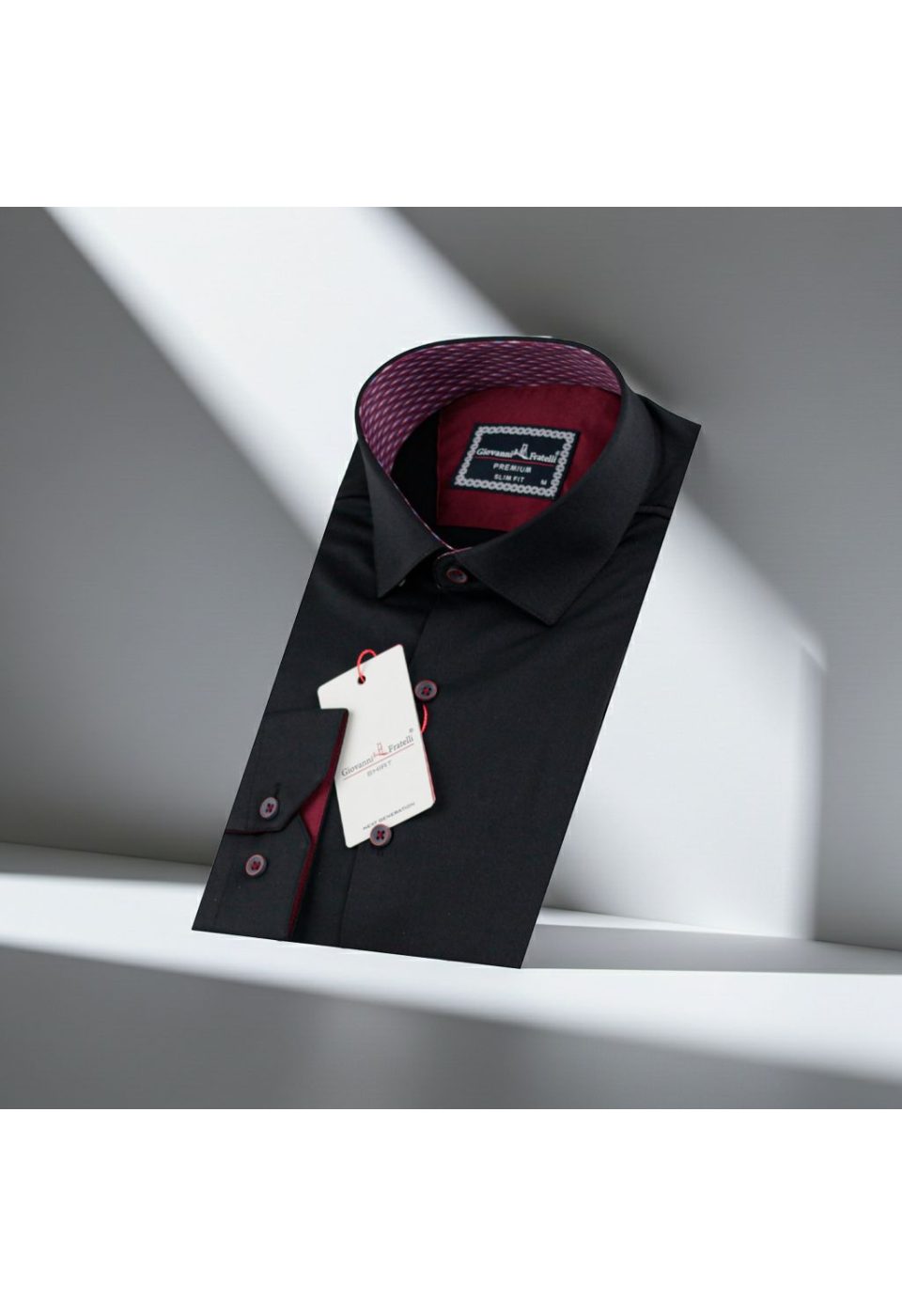 Slim Fit Uzun Kol Düz Renk Saten Erkek Gömlek 3GMK313032013 - Giovanni Fratelli