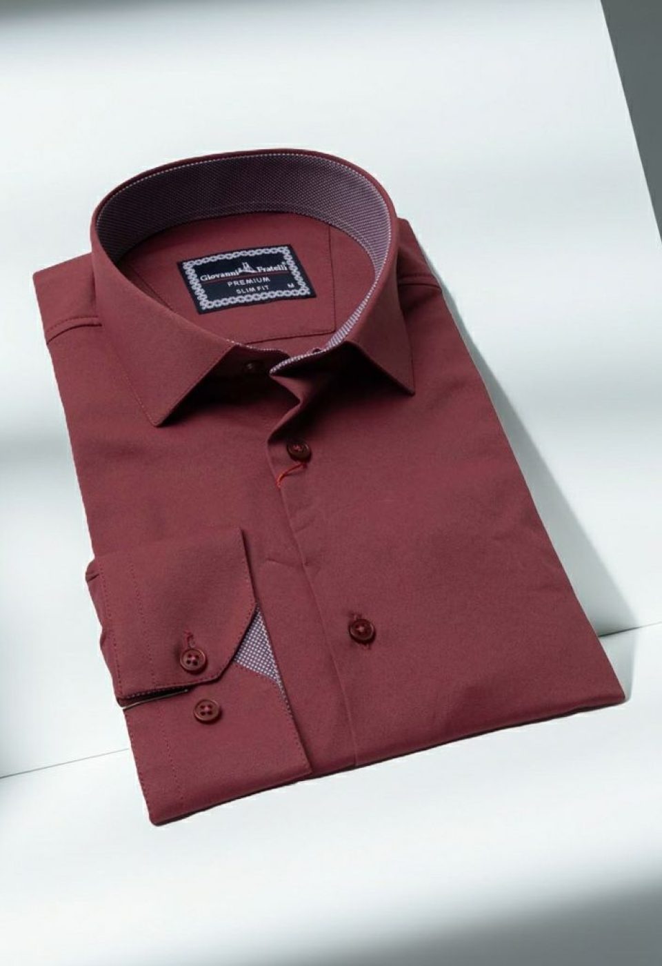 Slim Fit Uzun Kol Düz Renk Saten Erkek Gömlek 3GMK313032015 - Giovanni Fratelli