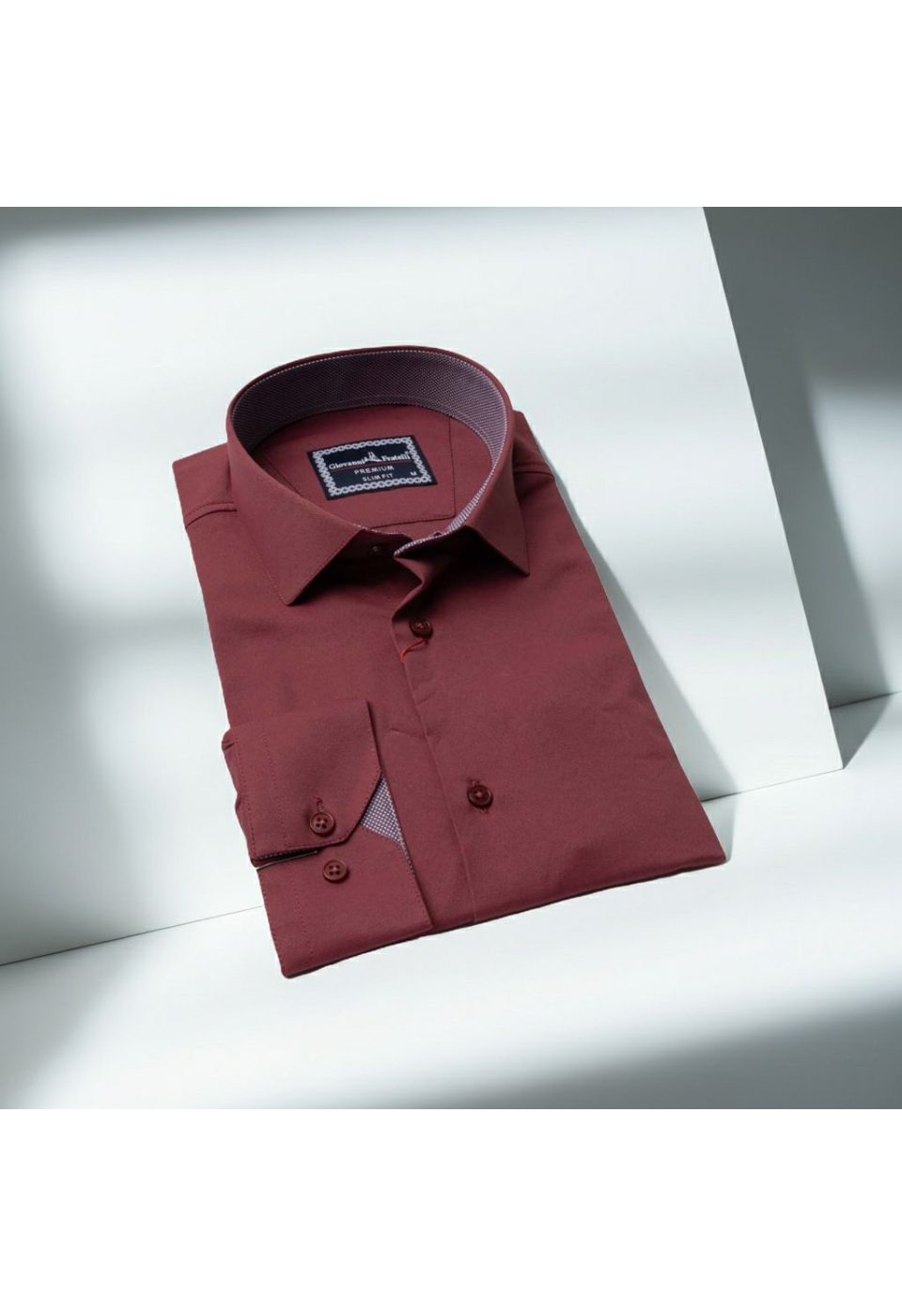 Slim Fit Uzun Kol Düz Renk Saten Erkek Gömlek 3GMK313032015 - Giovanni Fratelli