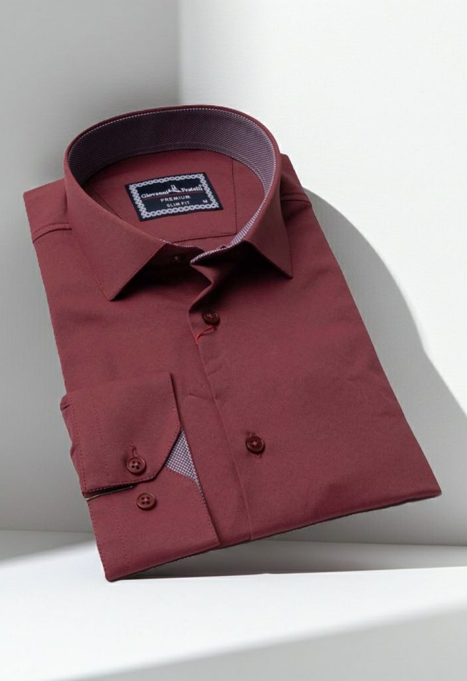 Slim Fit Uzun Kol Düz Renk Saten Erkek Gömlek 3GMK313032015