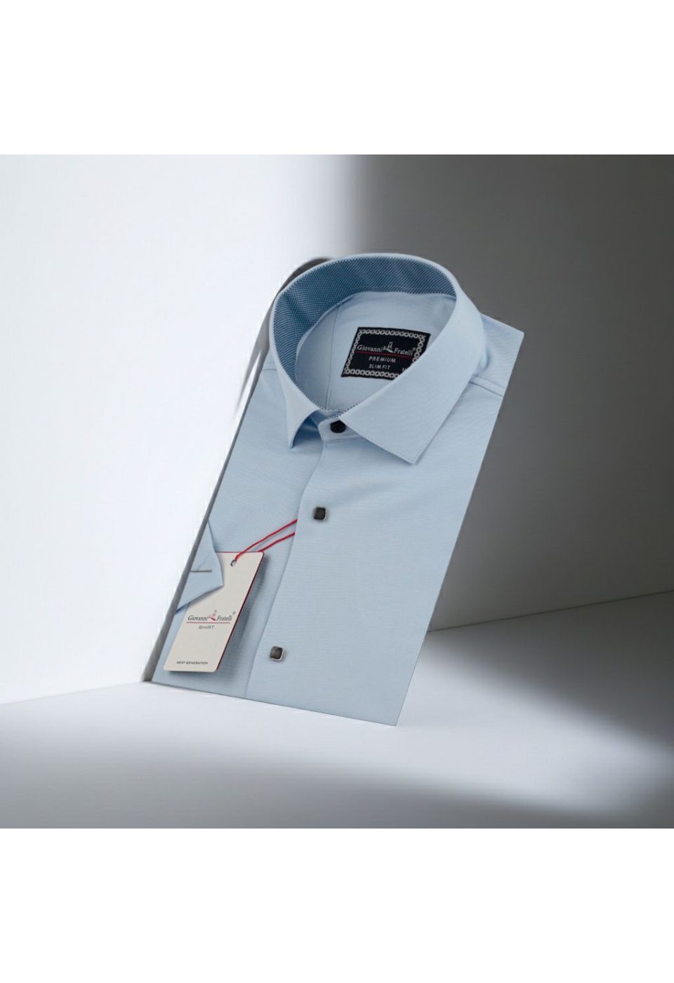 Slim Fit Kısa Kol Düz Renk Saten Erkek Gömlek 3GMK333033003 - Giovanni Fratelli