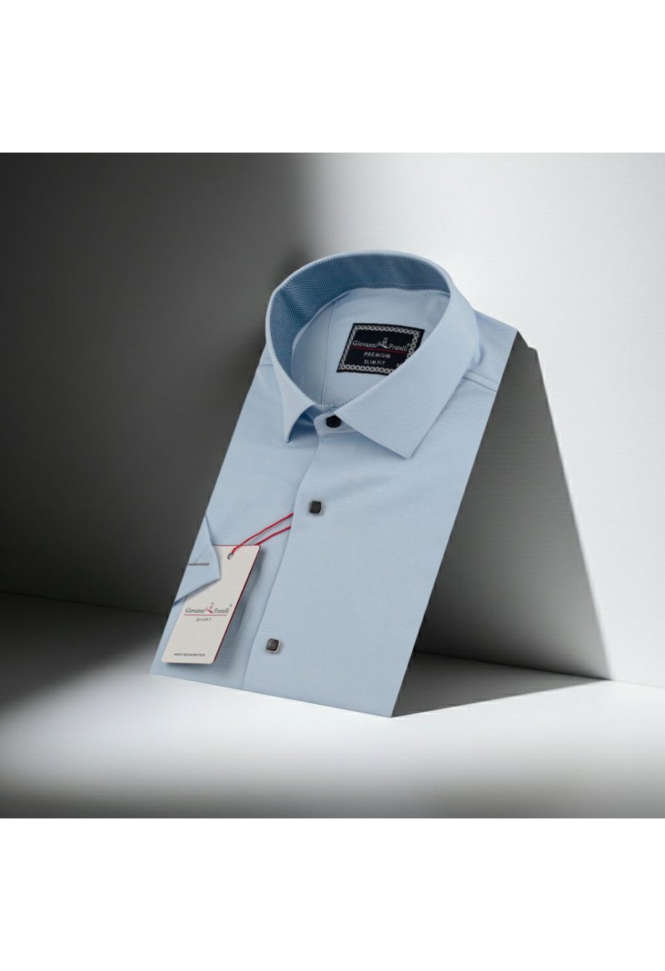 Slim Fit Kısa Kol Düz Renk Saten Erkek Gömlek 3GMK333033003 - Giovanni Fratelli