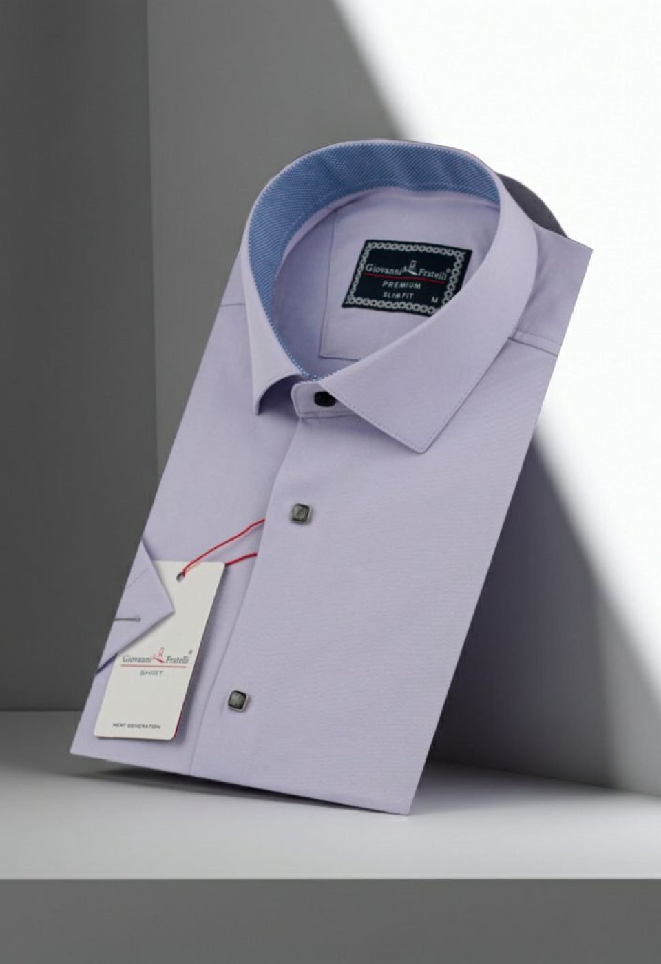 Slim Fit Kısa Kol Düz Renk Saten Erkek Gömlek 3GMK333033004