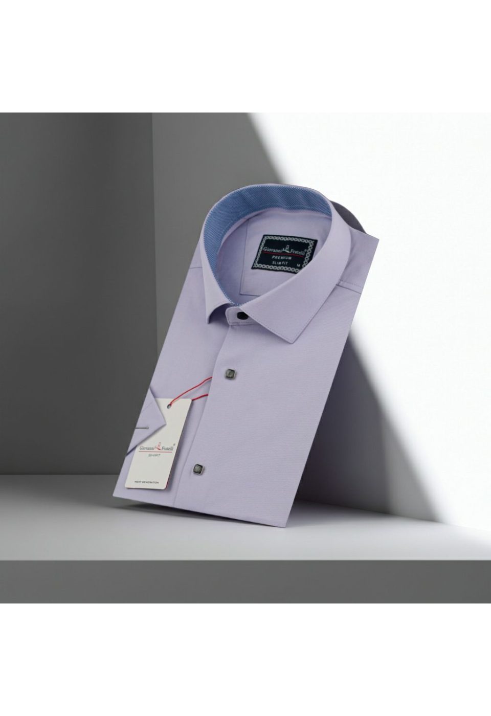 Slim Fit Kısa Kol Düz Renk Saten Erkek Gömlek 3GMK333033004 - Giovanni Fratelli
