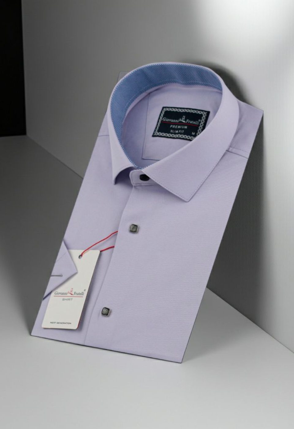Slim Fit Kısa Kol Düz Renk Saten Erkek Gömlek 3GMK333033004