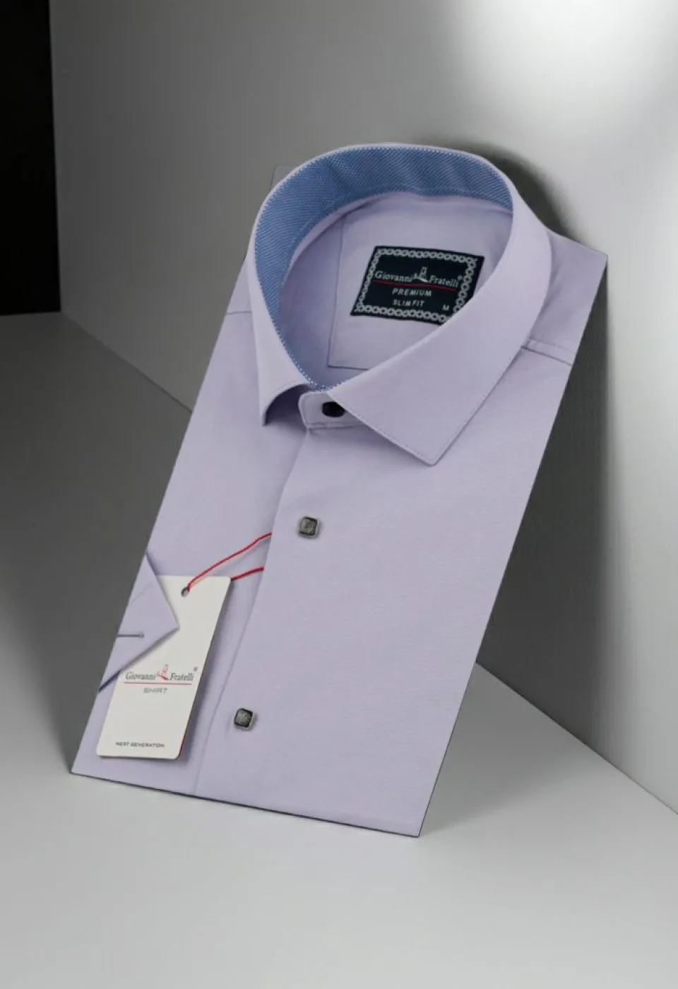 Slim Fit Kısa Kol Düz Renk Saten Erkek Gömlek 3GMK333033004