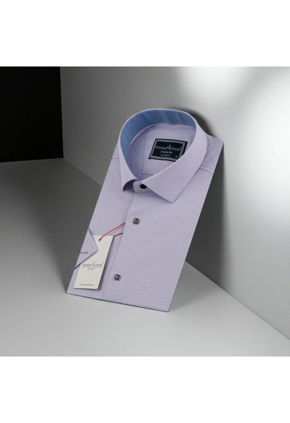 Slim Fit Kısa Kol Düz Renk Saten Erkek Gömlek 3GMK333033004 - Giovanni Fratelli