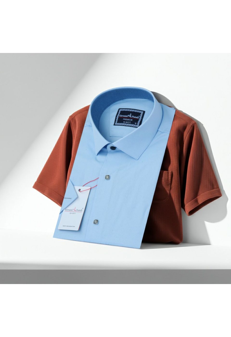 Slim Fit Kısa Kol Düz Renk Saten Erkek Gömlek 3GMK333033006 - Giovanni Fratelli