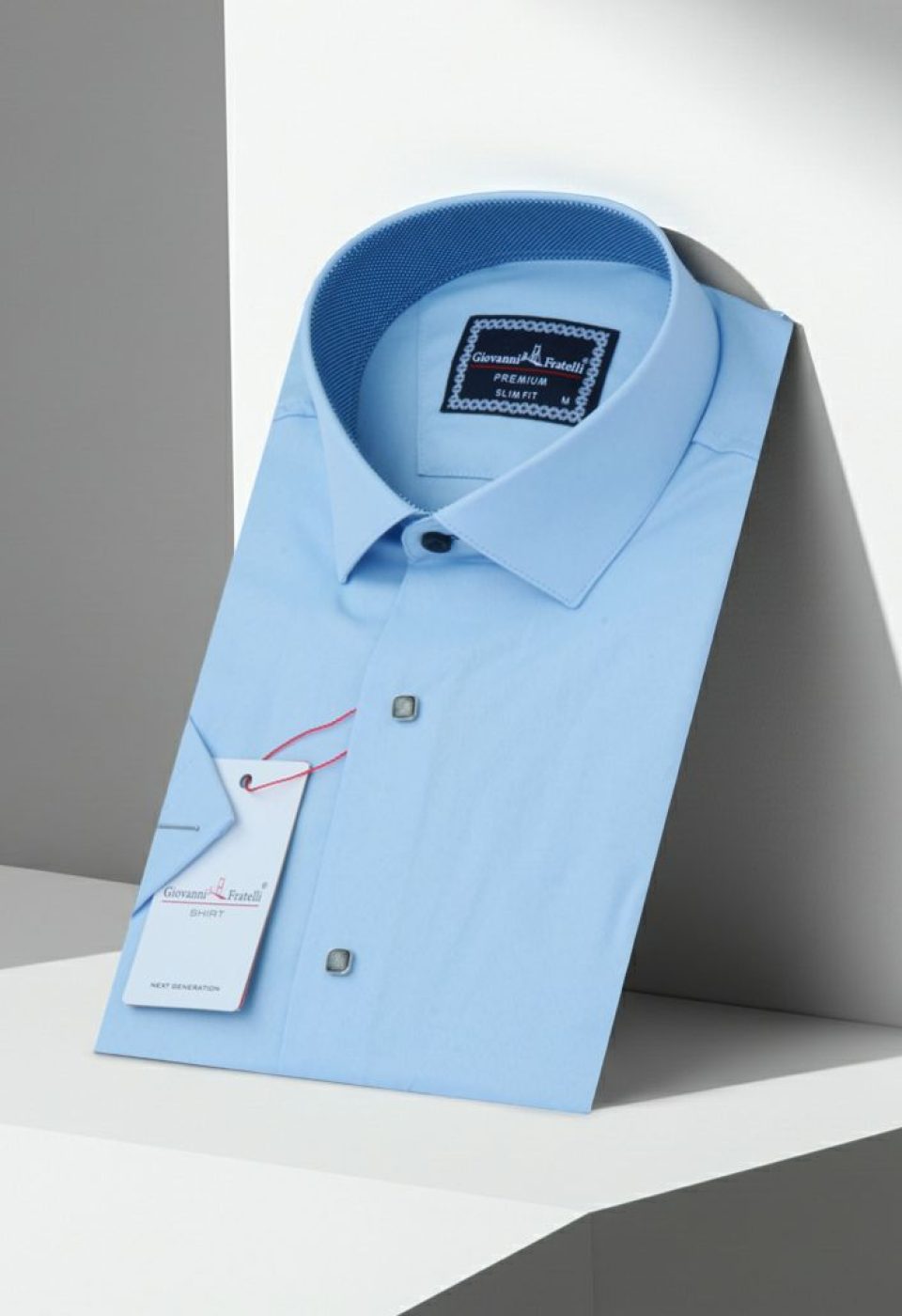 Slim Fit Kısa Kol Düz Renk Saten Erkek Gömlek 3GMK333033006