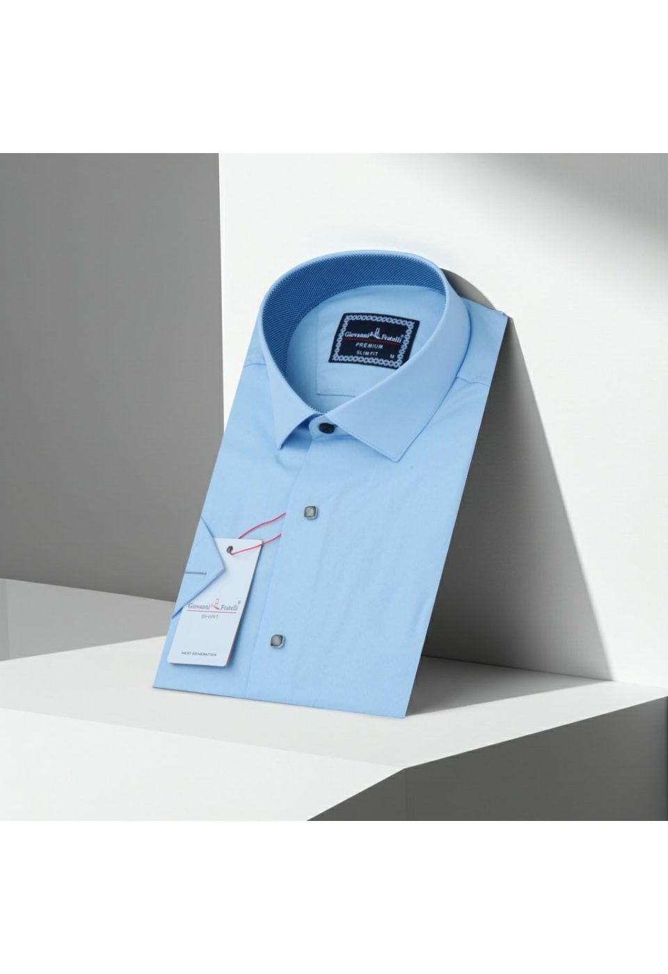 Slim Fit Kısa Kol Düz Renk Saten Erkek Gömlek 3GMK333033006 - Giovanni Fratelli