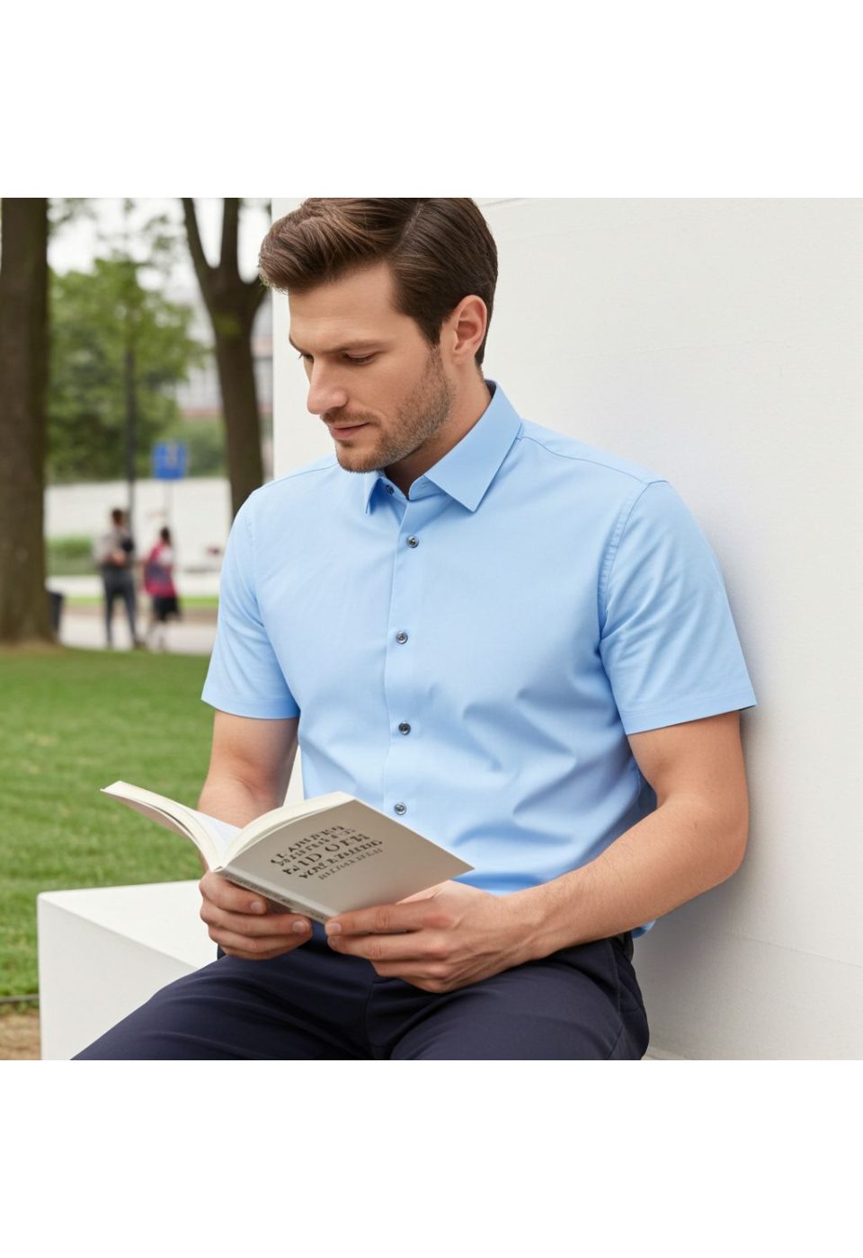 Slim Fit Kısa Kol Düz Renk Saten Erkek Gömlek 3GMK333033006 - Giovanni Fratelli